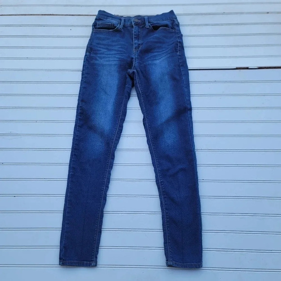 Mudd Women's Junior's Blue Skinny Low Rise Medium Wash Stretch Denim Jeans 24x27 - Picture 1 of 9